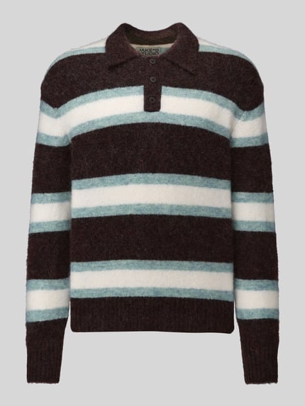 Jake*s Studio Men Regular Fit Pullover aus Woll-Mix Bordeaux 2