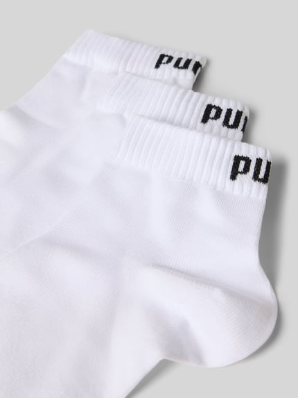 Produktfoto, zestaw 3 szt. skarpety z mieszanki bawełny model 'QUARTER' od PUMA, białe, faktura gładka, skarpetki męskie