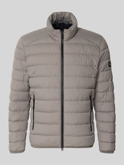 Produktfoto, Regular Fit Steppjacke mit Zweiwege-Reißverschluss von Marc O'Polo in Hellgrau, horizontale Steppungen, glatte Oberfläche, Herren Steppjacke