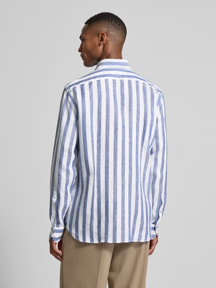 OLYMP SIGNATURE Slim Fit Leinenhemd mit Kentkragen Modell 'Sykia' Royal 5