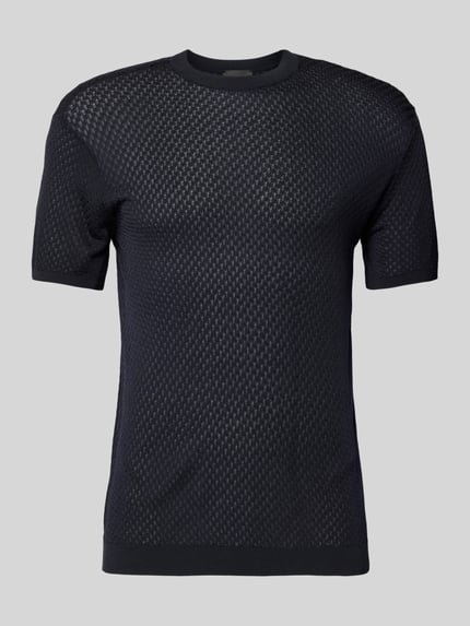 Emporio Armani T-Shirt mit Sturkturmuster Marine 2