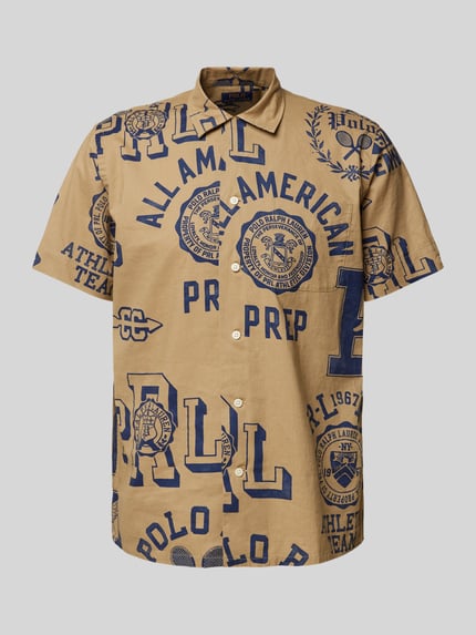 Polo Ralph Lauren Classic fit vrijetijdsoverhemd met 1/2-mouwen, model 'RUSTIC PLAINWEAVE' Zand - 2