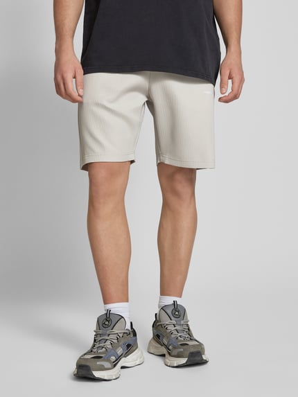 PEGADOR Shorts mit elastischem Bund und Label-Stitching Modell 'TROY' Hellgrau 4