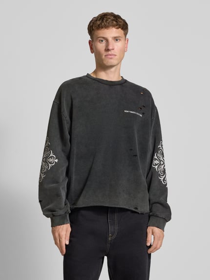 Don´t Waste Culture Bluza z efektem znoszenia model ‘Urwen’ Antracytowy 4