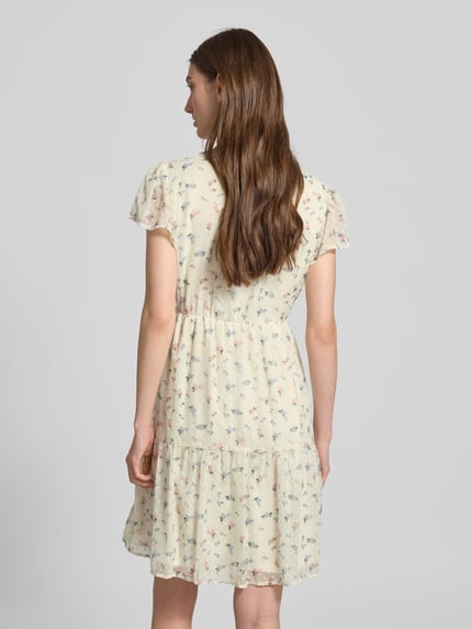 ONLY Tailliertes Chiffonkleid mit Dobby-Struktur Modell 'AIDA ELISA' Weiss 5