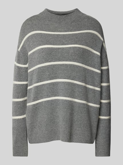 someday. Strickpullover mit gerippten Abschlüssen Modell 'Tanalynn' Hellgrau Melange 2