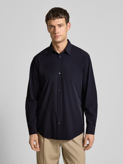 Armani Exchange Regular Fit Freizeithemd mit Kentkragen Marine 4