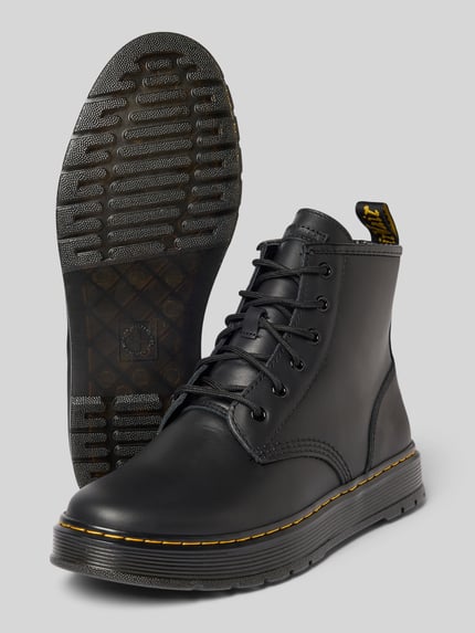 Dr. Martens Boots van leer met labeldetail, model 'Chukka' Zwart - 4