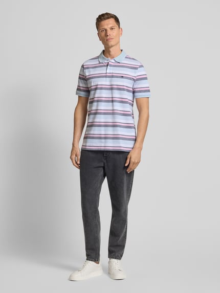 Fynch-Hatton Regular Fit Poloshirt mit Logo-Stitching Hellblau 1
