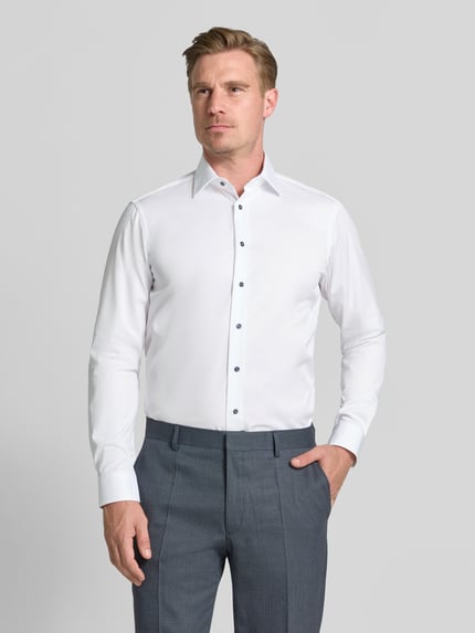 Christian Berg Men Slim Fit Business-Hemd mit Kentkragen Weiss 4