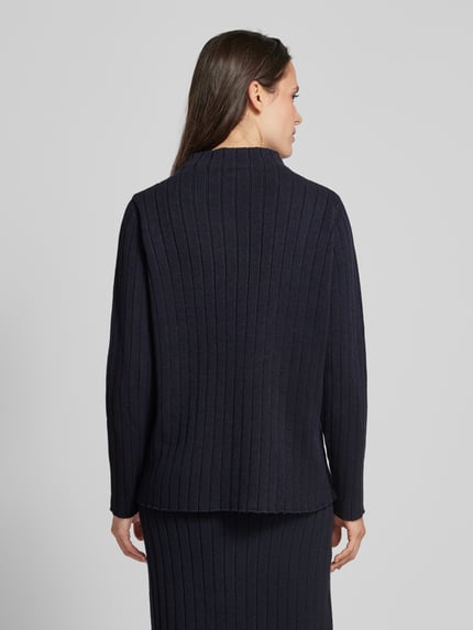 Milano Italy Strickpullover mit Stehkragen Dunkelblau 5