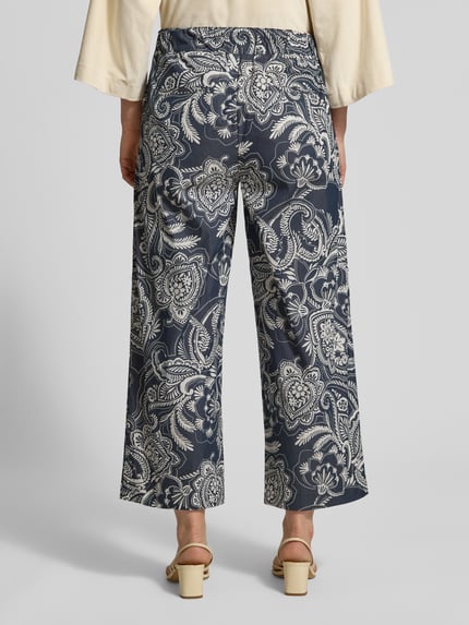 Brax Spodnie Wide Leg z mieszanki bawełny model 'MAINE S' Granatowy 5