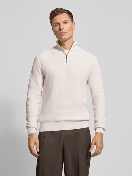 MCNEAL Troyer o kroju slim fit z czystej bawełny Écru melanż 4