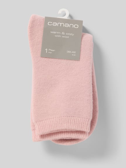 camano Skarpetki o kroju regular fit z mieszanki wełny z dodatkiem wiskozy model ‘Cosy’ Różowawy 3