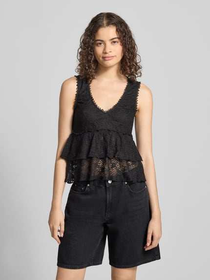 REVIEW Top aus Spitze mit V-Ausschnitt Black 4
