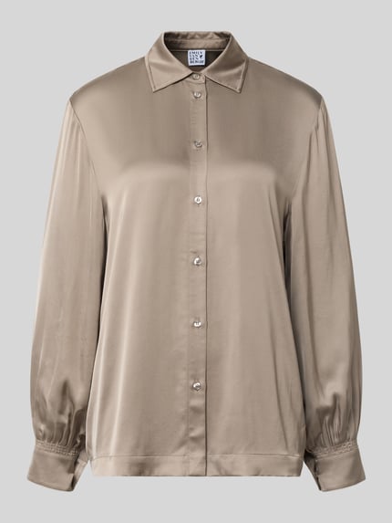 Emily Van den Bergh Regular Fit Bluse aus Viskose mit Knopfleiste Mittelbraun 2