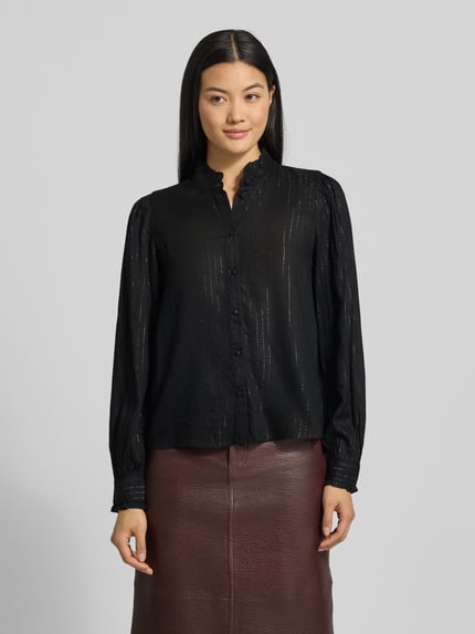 VERO MODA Regular Fit Langarmbluse aus Viskose-Mix Modell 'BUMPY' Black 4