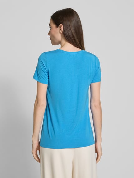 SCHIESSER T-shirt met geribde V-hals Koningsblauw - 5