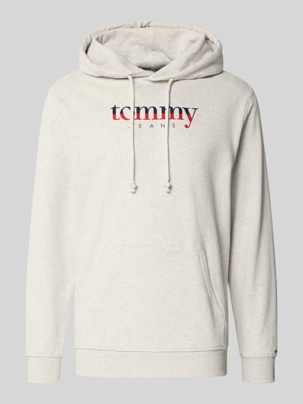 Tommy Jeans Regular Fit Hoodie aus reiner Baumwolle Hellgrau Melange 2