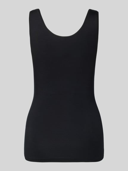 Produktfoto, Slim Fit Top met ronde hals van Hanro, dames top van elastische modalmix, mouwloos design, zwarte kleur