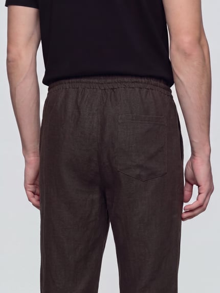 ONLY & SONS Regular Fit Hose mit elastischem Bund Dunkelbraun 3