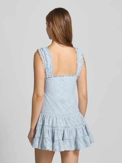 Gina Tricot Minikleid mit Lochspitze Modell 'Cornelia' Hellblau 5