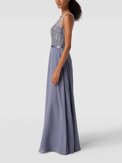 LUXUAR FASHION Avondjurk met pailletten Bleu - 4
