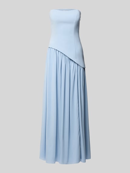 Productfoto, Abendkleid in Maxilänge im schulterfreien Design van Hey Kyla in lichtblauw, getailleerde fit, elastische mix, plooien, maxi-length