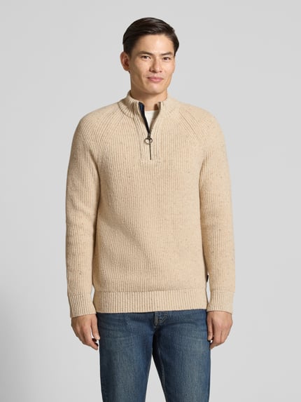 Barbour Regular Fit Troyer aus Woll-Mix mit Raglanärmeln Marine 4
