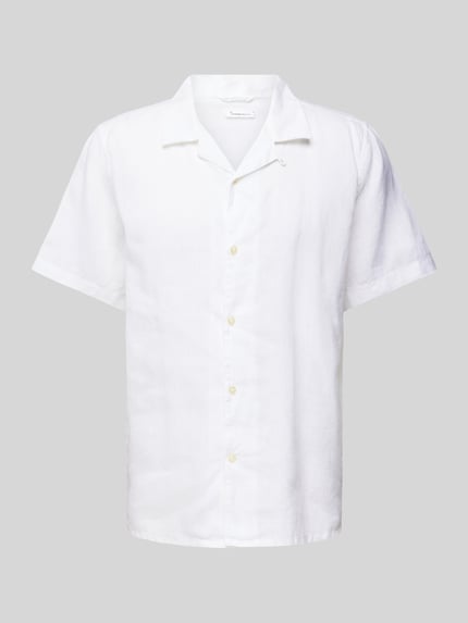 KnowledgeCotton Apparel Box Fit Freizeithemd mit Reverskragen Weiss 2