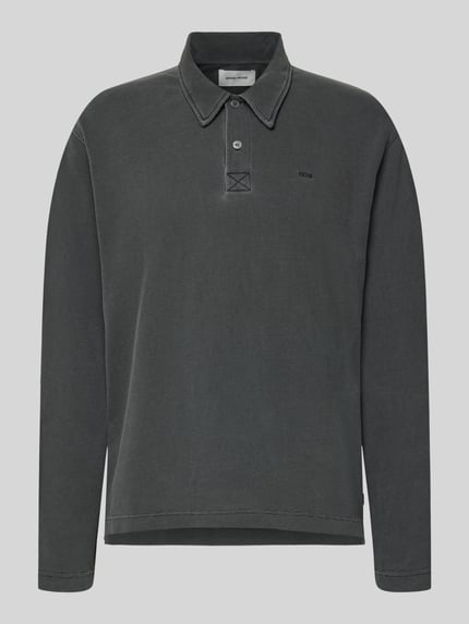 Wood Wood Loose Fit Poloshirt aus Baumwolle Modell 'Thiago' Dunkelgrau 2