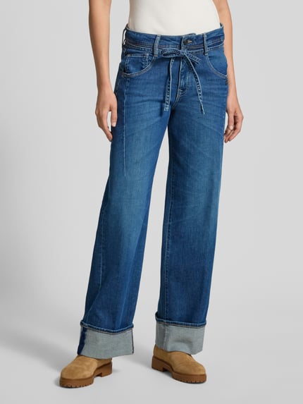 GANG Loose Fit Jeans mit Bindegürtel Modell 'CLAIRE' Dunkelblau 4