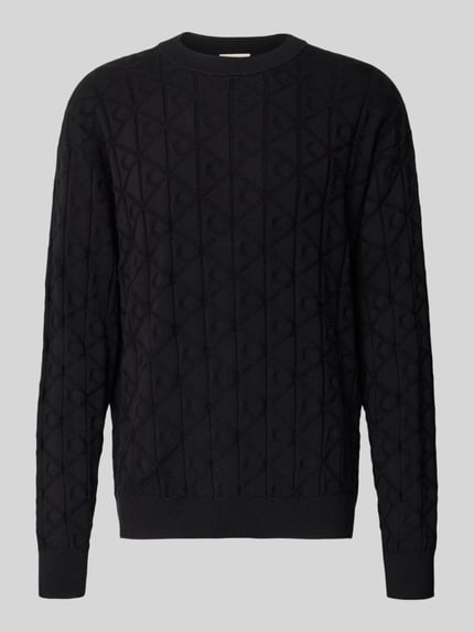 Calvin Klein Jeans Strickpullover mit Rundhalsausschnitt Modell 'EASY' Black 2
