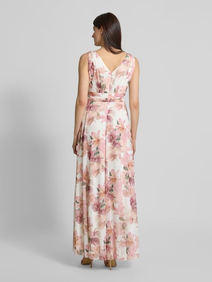 Christian Berg Cocktail Abendkleid mit V-Ausschnitt Rosa Melange 5