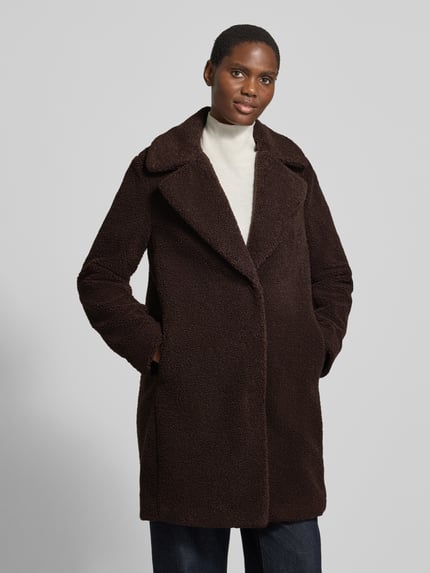 Christian Berg Woman Selection Teddymantel mit breitem Reverskragen Dunkelbraun 4