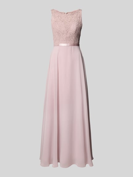 LUXUAR FASHION Sukienka wieczorowa z obszyciem kamieniami stras Różowawy 2