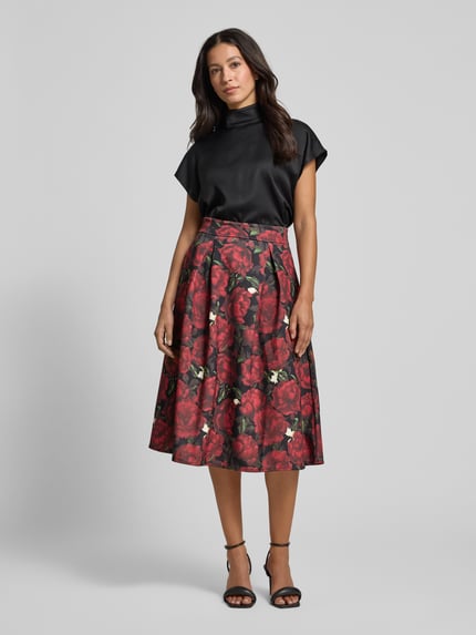 GUIDO MARIA KRETSCHMER WOMAN Midirok met stolpplooien, model 'Paulina' Bordeaux - 1
