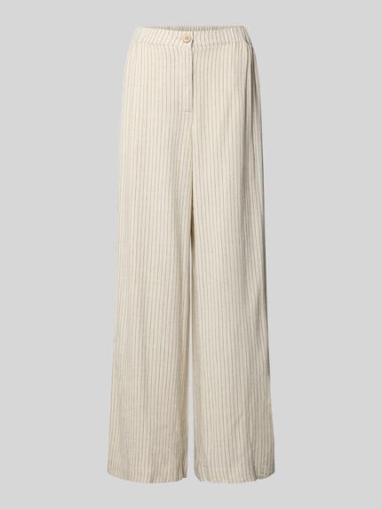 YAS Wide leg stoffen broek met elastische band, model 'LIRU' Offwhite - 2