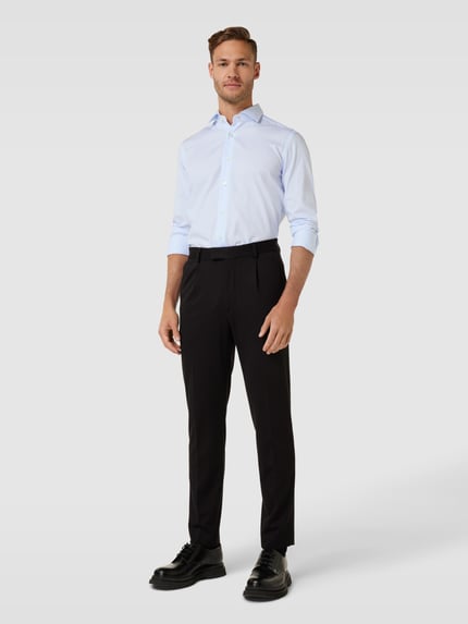 Xacus Regular fit businessoverhemd van twill Bleu - 1