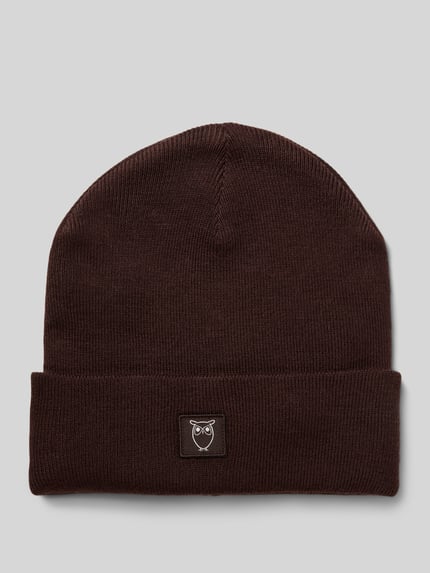 KnowledgeCotton Apparel Mütze aus reiner Wolle Modell 'Merino' Dunkelbraun 1