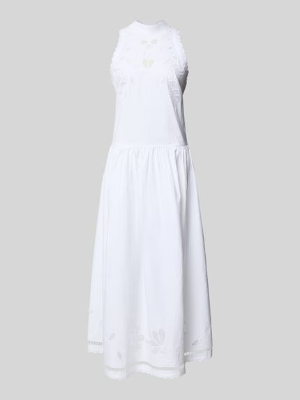 STELLA NOVA Maxikleid mit Lochstickerei Weiss 2
