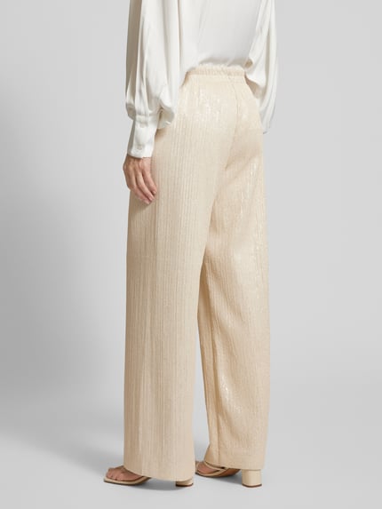 SEDUCTIVE Wide Leg Stoffhose mit Strukturmuster Offwhite 5