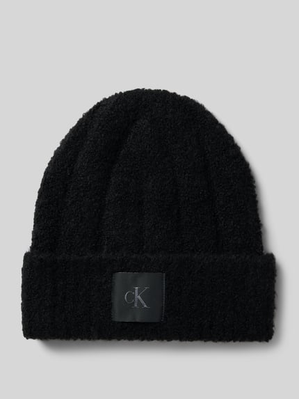 CK Calvin Klein Beanie in Bouclé-Optik mit Woll-Anteil Black 1