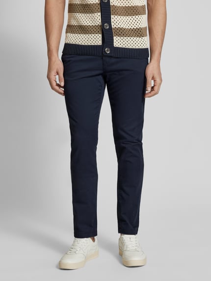 Tom Tailor Denim Slim fit chino met riem Donkerblauw - 4