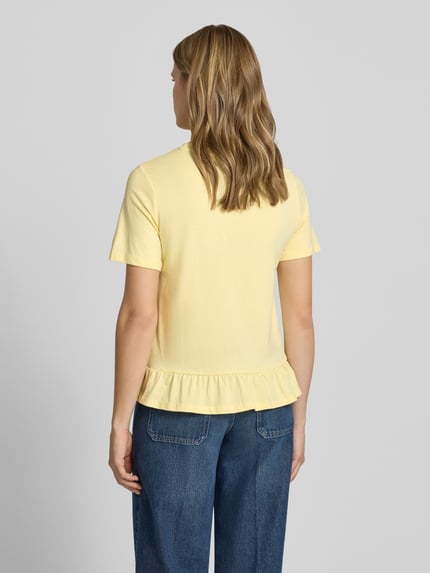PIECES Regular Fit T-Shirt aus reiner Baumwolle Modell 'DISSO' Hellgelb 5