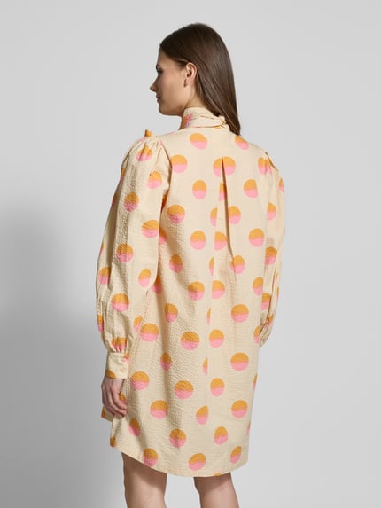 STELLA NOVA Knielange jurk met structuurmotief Offwhite - 5