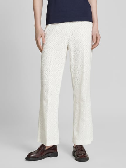 CAMBIO Straight leg broek met verkort model, model 'FAITH' Offwhite - 4