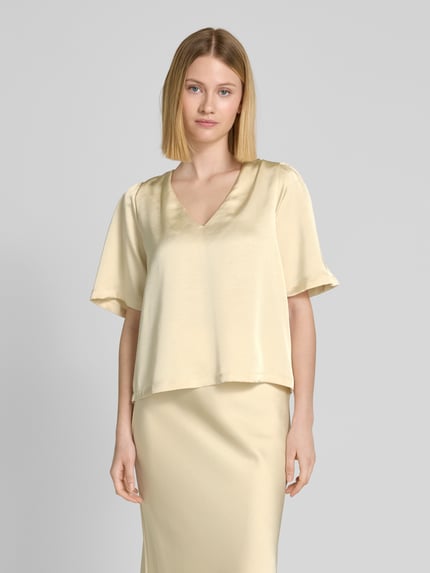 Neo Noir Blusenshirt mit V-Ausschnitt Modell 'Largo' Pastellgelb 4