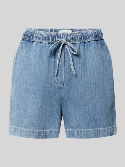 Produktfoto, Straight Fit Shorts in Denim-Optik Modell 'Musia' von OPUS, czysta bawełna, elastyczny pas, szerokość w rozmiarze 36: 38 cm, długość nogawki 10 cm