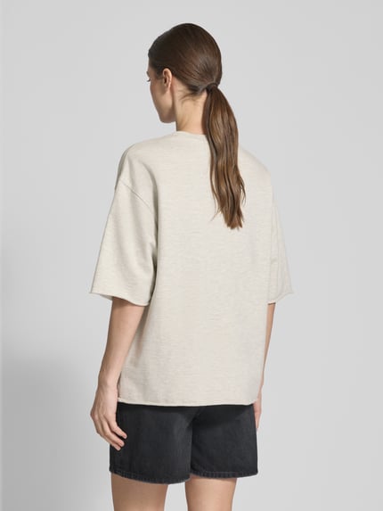 Jake*s Casual Sweatshirt met 1/2-mouwen en ronde hals Lichtgrijs gemêleerd - 5